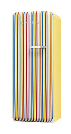 Smeg FAB28YCS1 Fridge A++ Energy Rating, 60cm Wide, Left-Hand Hinge, Colour Stripe Smeg FAB28YCS1 Fridge A++ Energy Rating, 60cm Wide, Left-Hand Hinge, Colour Stripe
